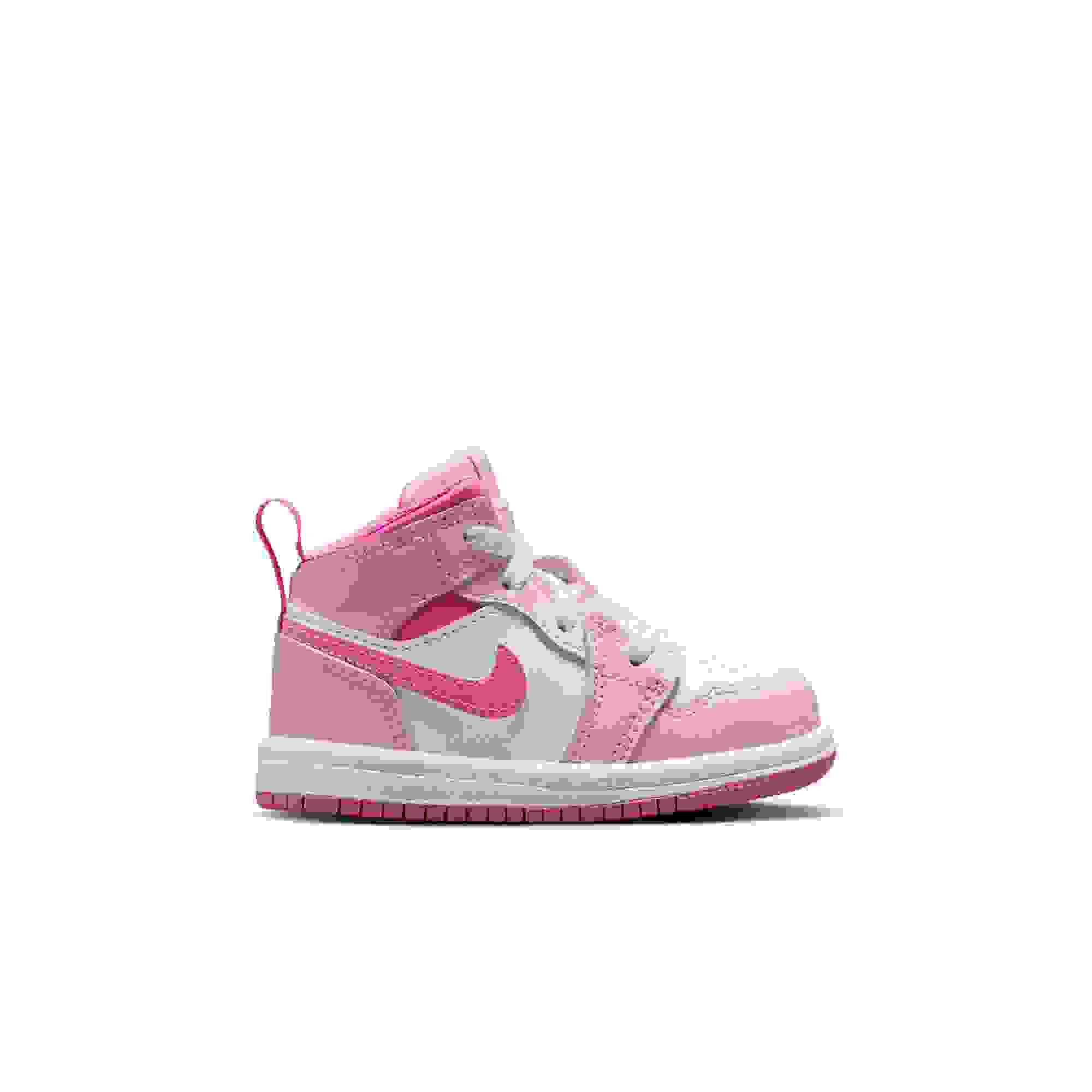 Jordan 1 Mid Toddler Girls' "Pink Foam/China Rose/White" Shoe